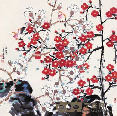 柳学健 乙酉（2005年）作 春消息 镜心 69×69cm